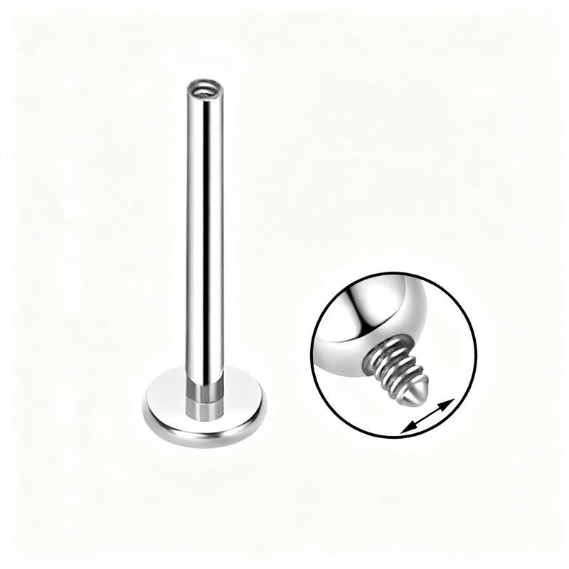 Titan-Piercingstab mit Innengewinde