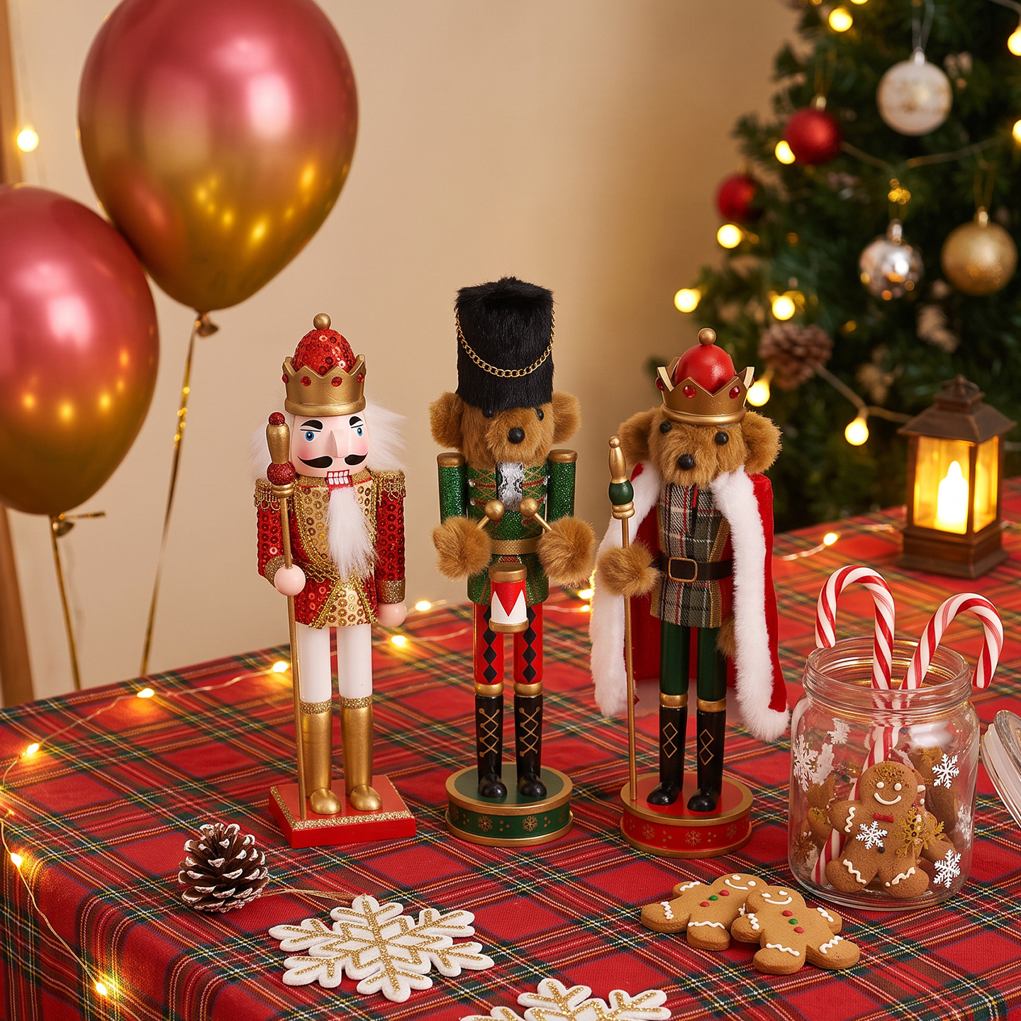 Decorative wooden nutcracker figure, 30 cm