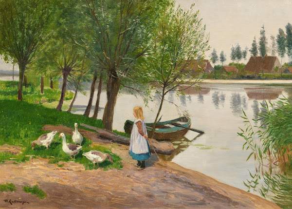Riverbank with Goosegirl 1923