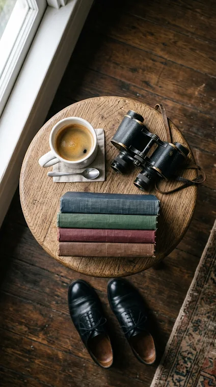 Traveler's Essentials on Wooden Stool