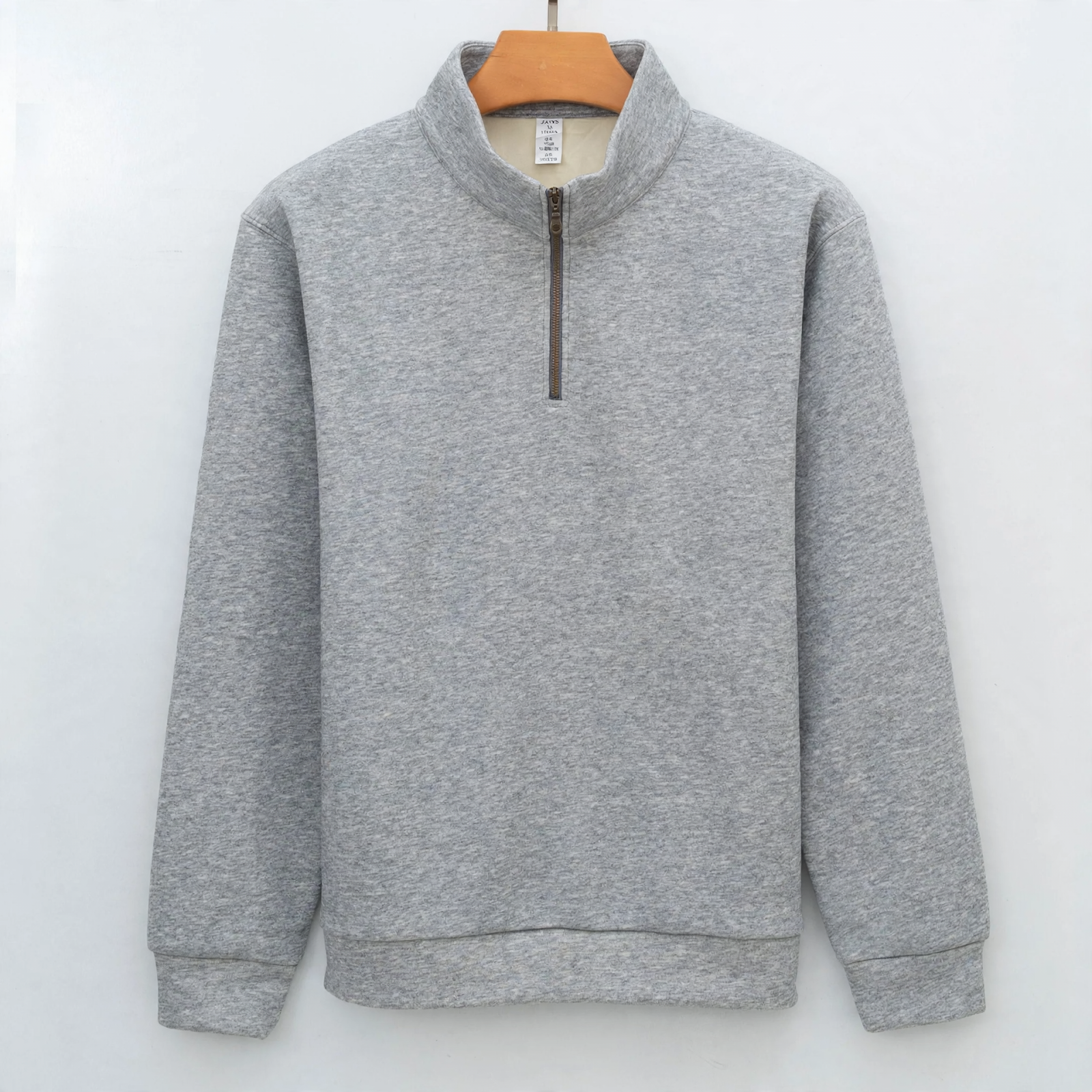 Lined sweatshirt with zipper, cotton