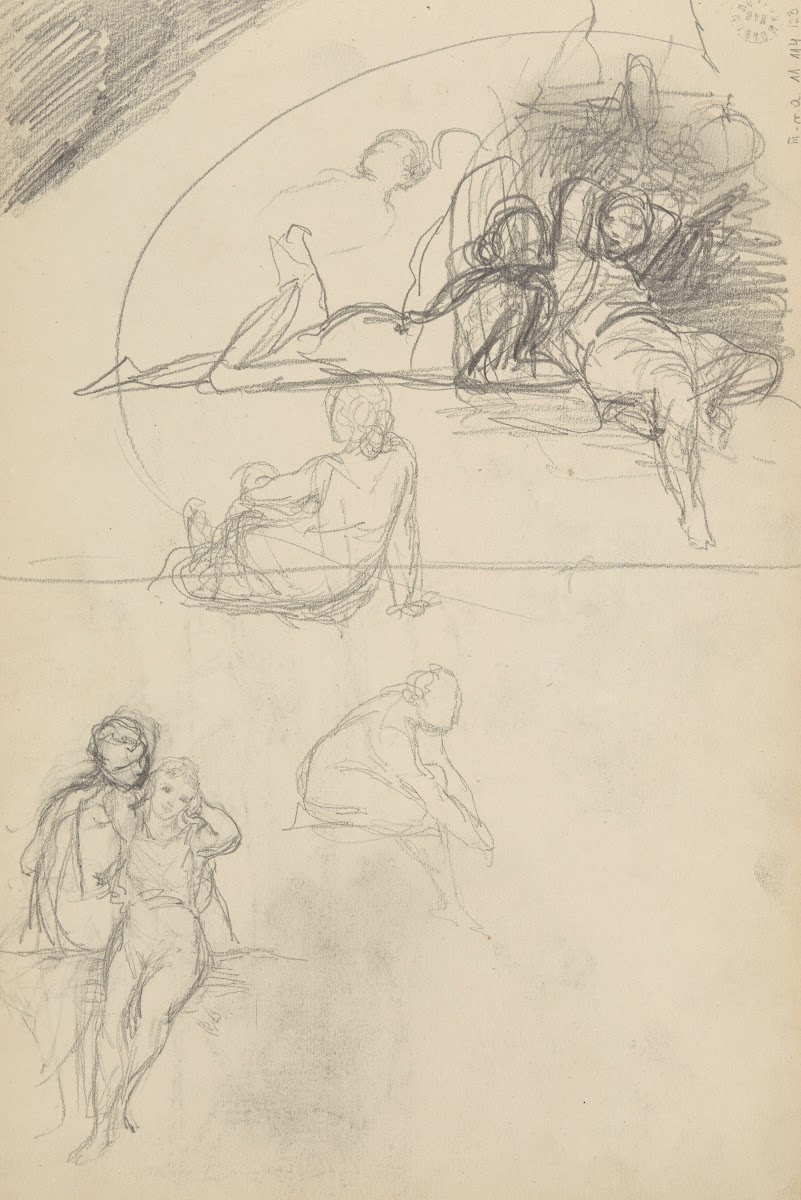 szkic postaci i par do kompozycji idyllicznych 1883