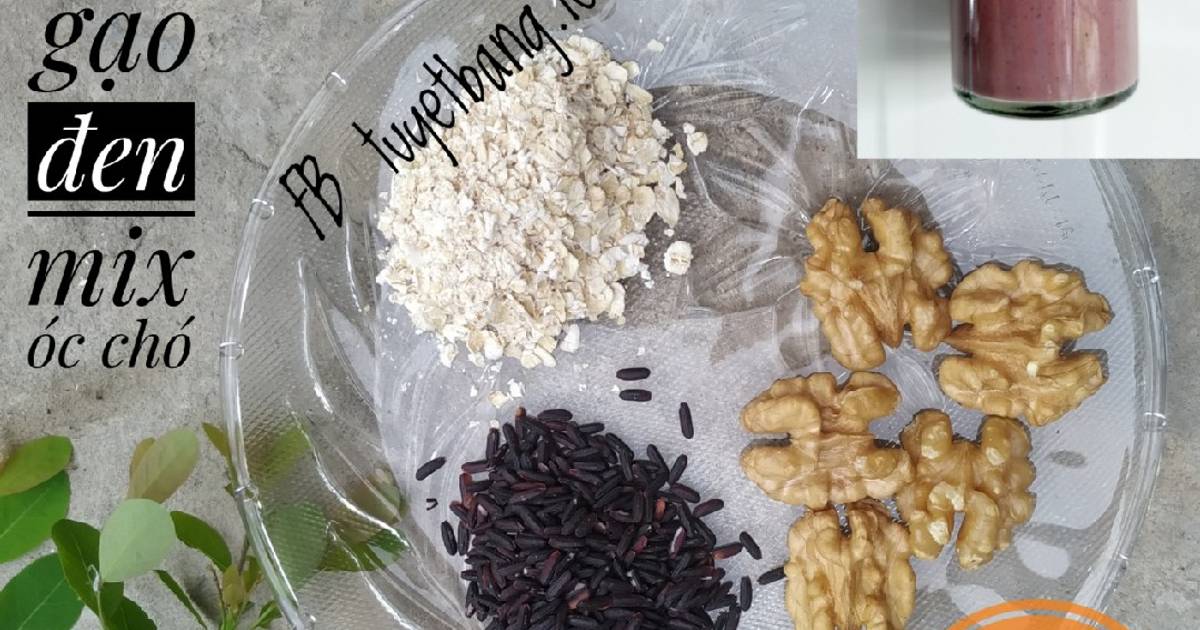 Ăn dặm cho bé: Sữa gạo đen mix óc chó