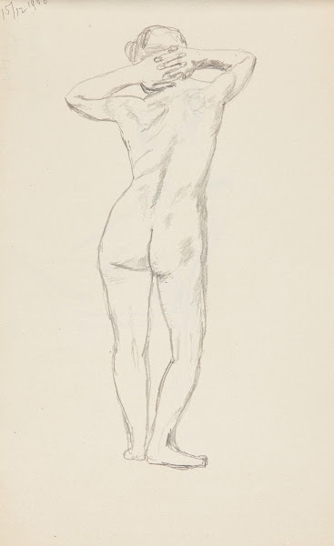 akt stojącej tyłem kobiety 1909