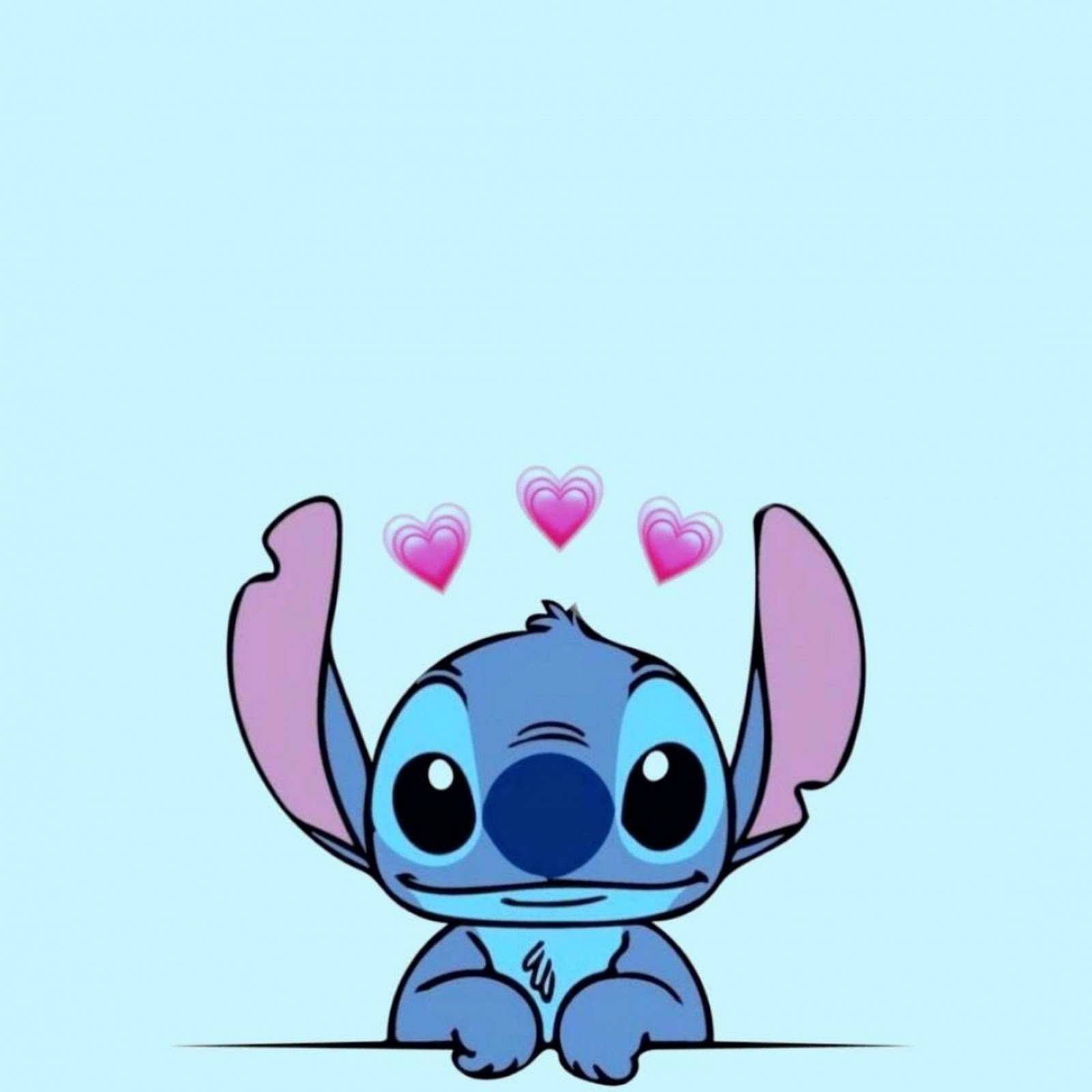 Download Cute Stitch with Pink Hearts Full HD iPhone