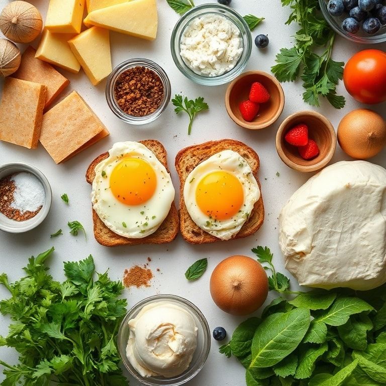 Ingredients for Egg & Cheese Toasts Quick Breakfast Favorite – Easy Homemade Morning Hack