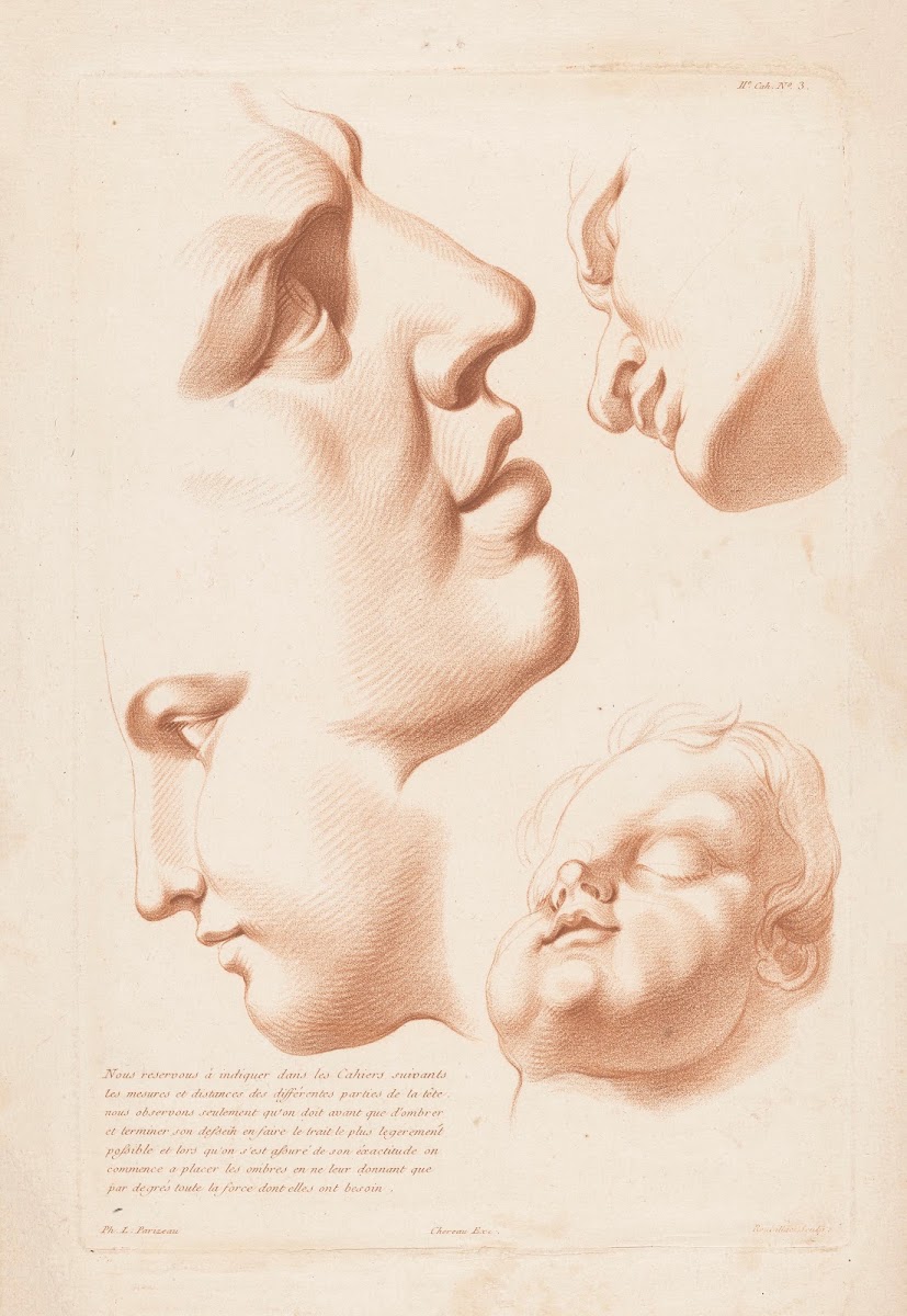 Heads of man woman and child 1749 1849