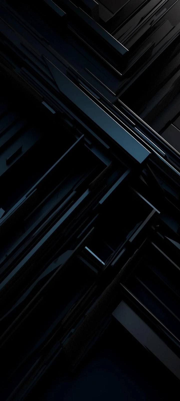 Abstract Dark Geometric Blocks - 3D Digital Art Full HD iPhone Wallpaper (1080x2400)