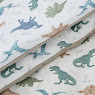 Children's changeable bedding set 4 el Twins Satin Limited Dinosaurs grey
