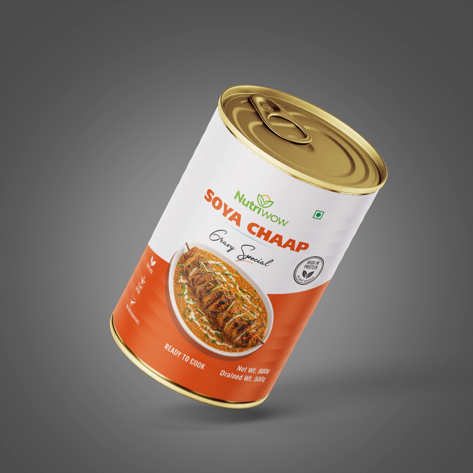 Nutriwow Soya Chaap in Rich Gravy 800g | Ready-to-Cook | High Protein Vegetarian | Restaurant Style Curry