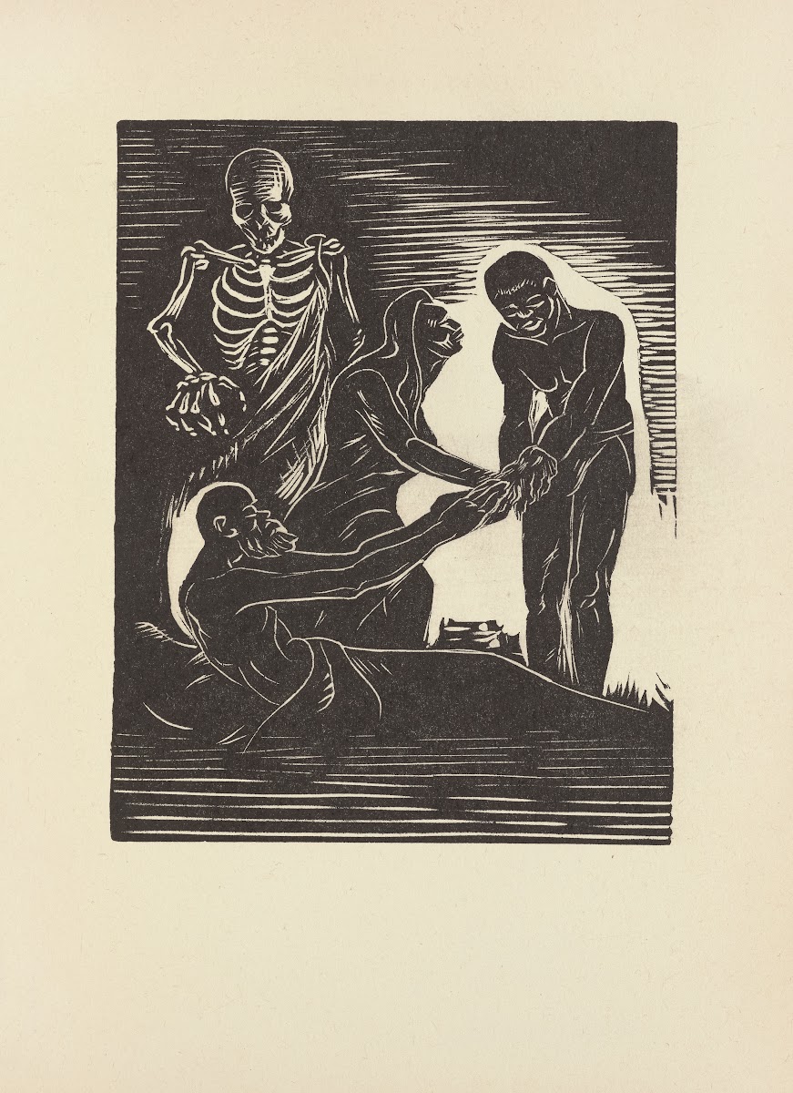 The old man reach him shaky hand to feel the hair on Esaus skin 1946