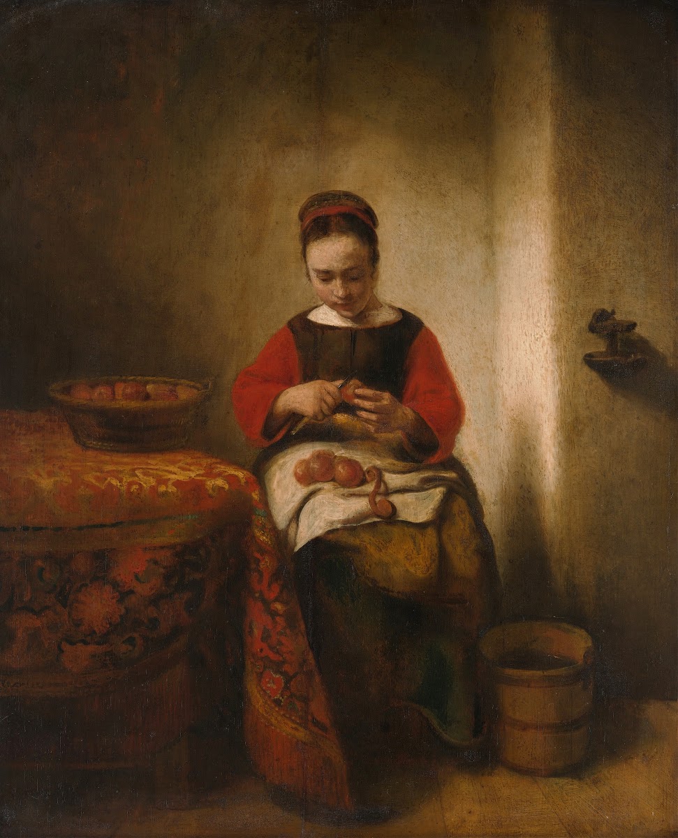 Young Woman Peeling Apples ca 1655