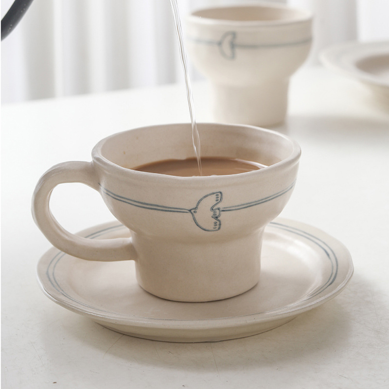 Vintage-Geschirrset aus Keramik, rustikales Design