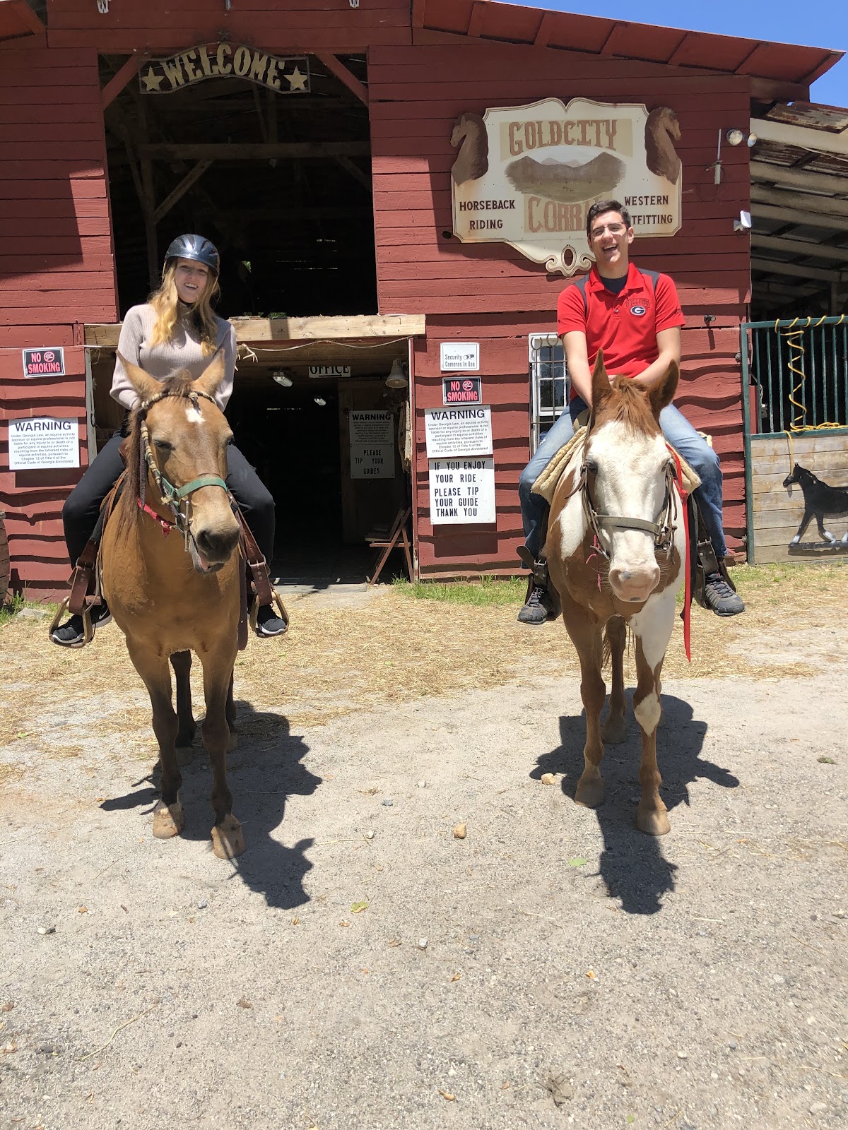 Horseback riding on the mountain trails near Dahlonega, Georgia