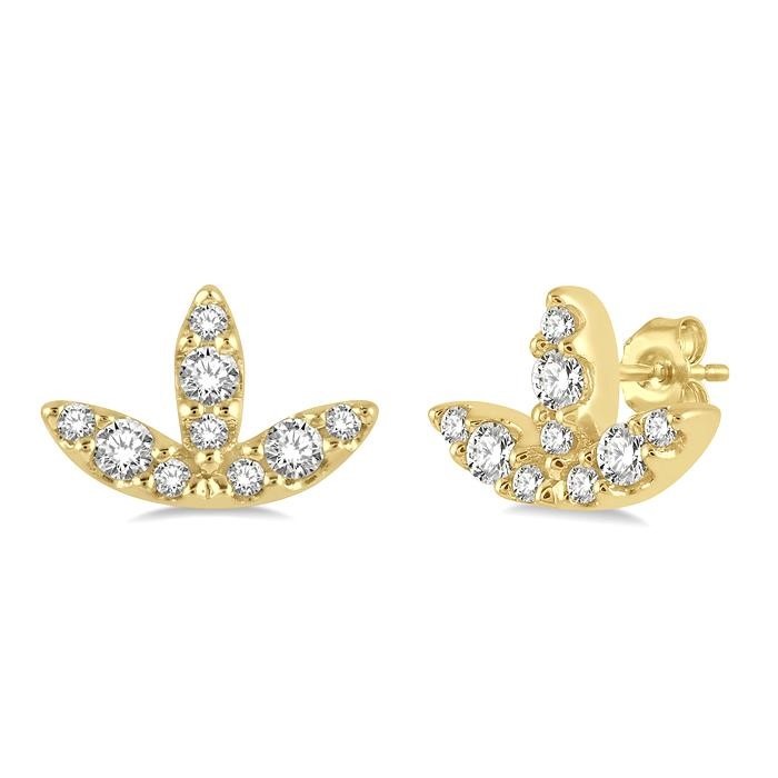 Leaf Petite Diamond Fashion Earrings