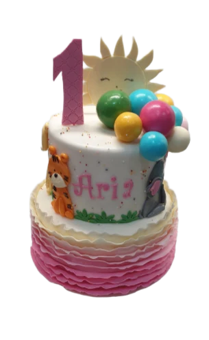 Animal Themed First Birthday Cake CB-NC431