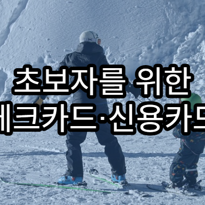 초보자를 위한 체크카드·신용카드 선택 가이드
