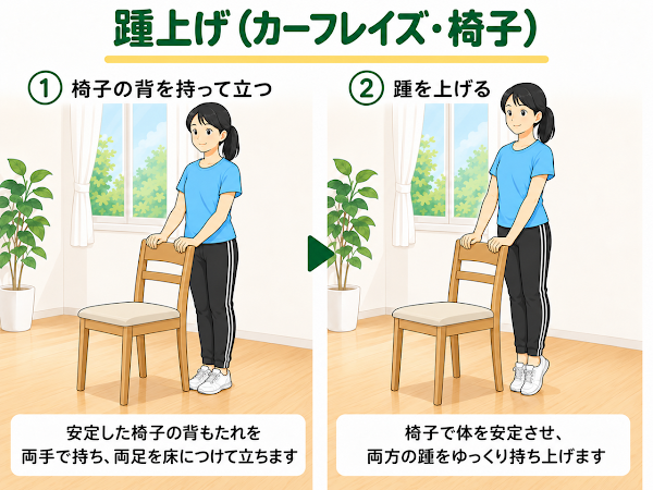 踵上げ（カーフレイズ・椅子）
