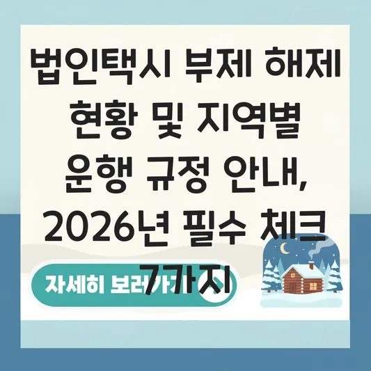법인택시 부제 해제 현황 및 지역별 운행 규정 안내 대표 이미지