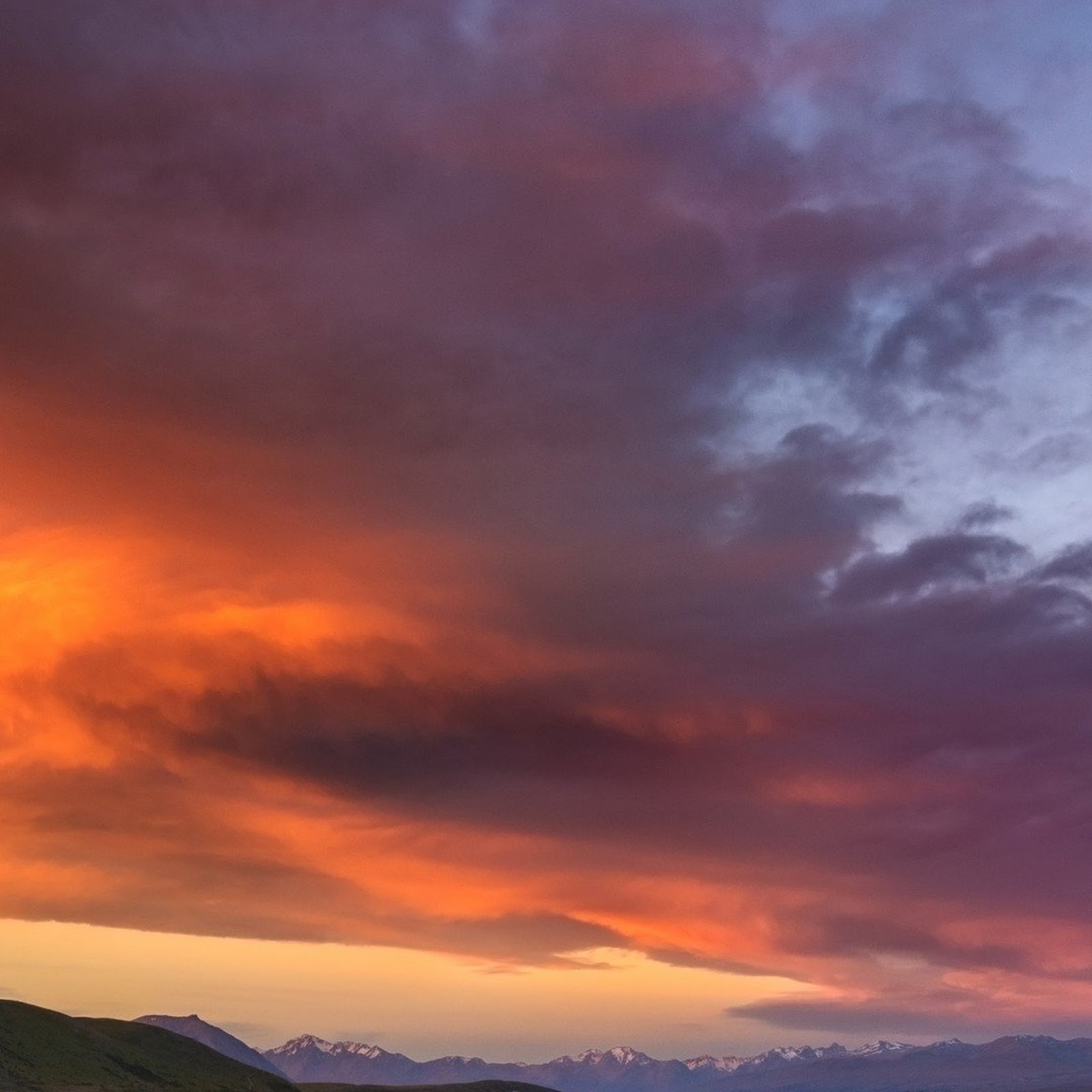 Download Lupines, Sunset, Landscape, Mountains Full HD iPhone