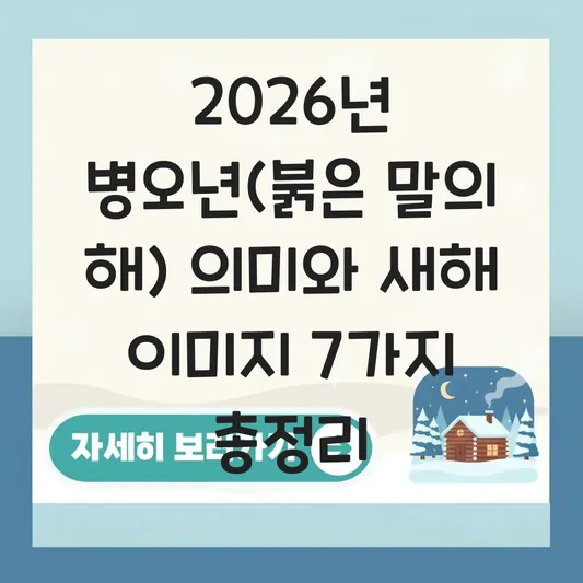 2026년 병오년(붉은 말의 해) 의미와 새해 복 많이 받으세요 이미지 무료 다운로드 대표 이미지