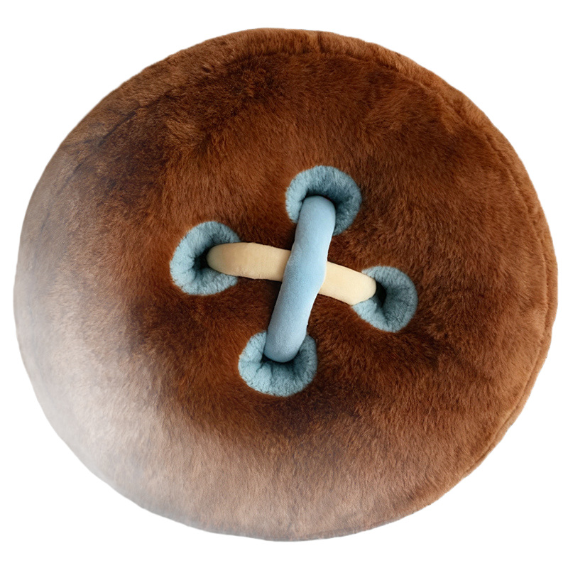 Round plush pillow with button, 40 cm