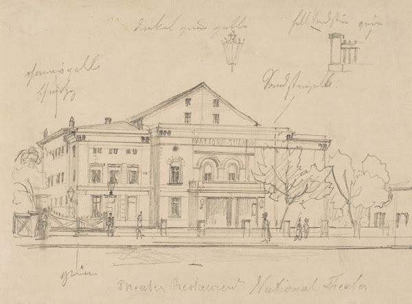 Study of the Nationaltheater Berlin mid 19th century