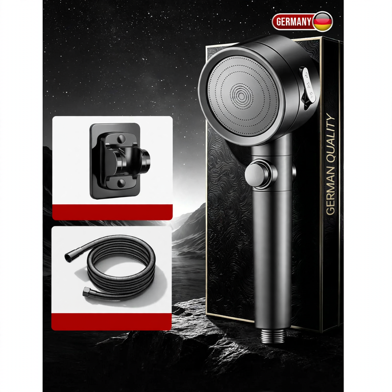 Pressure boosted shower head with turbo function