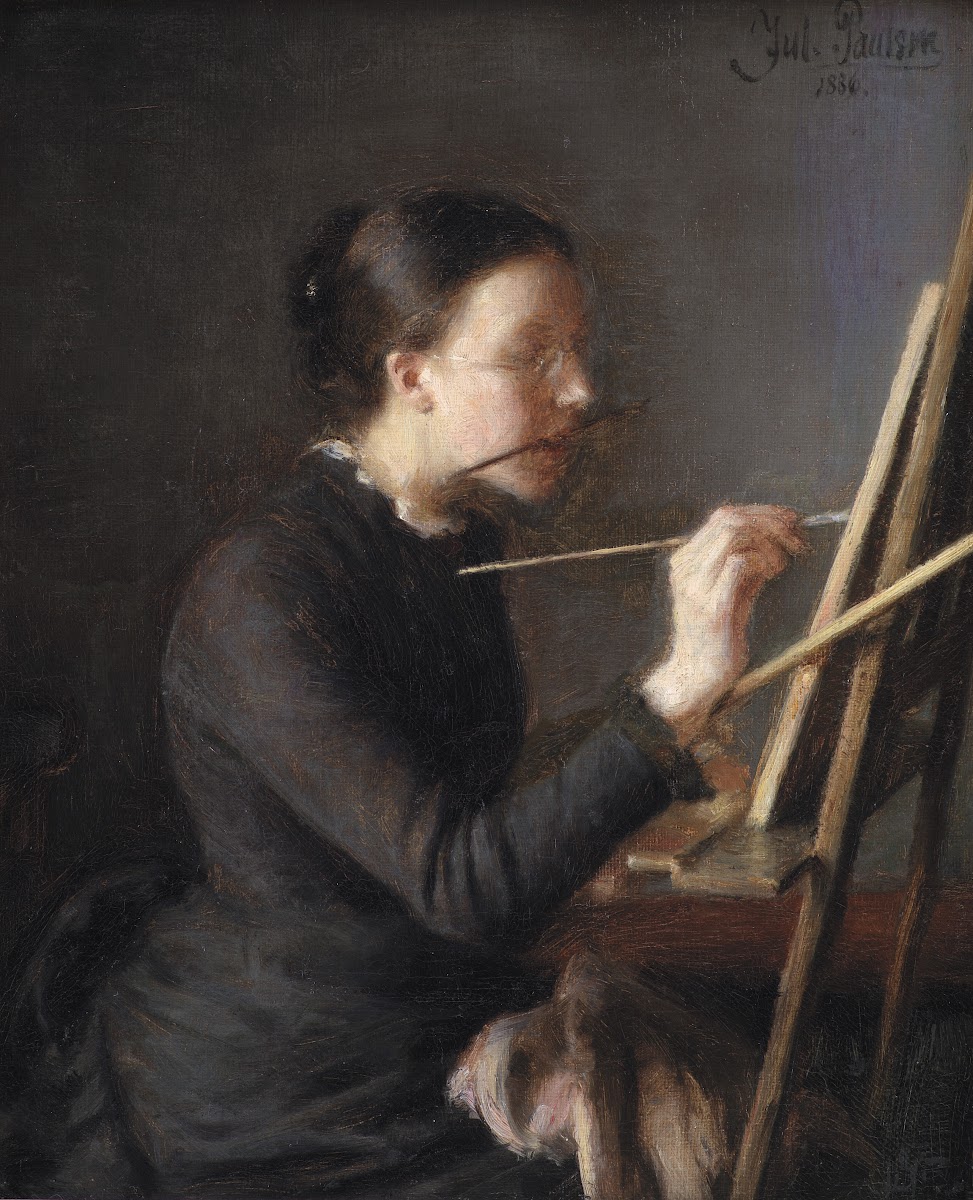 The Painter Agnes Paulsen the Artists Sister at her Easel 1886
