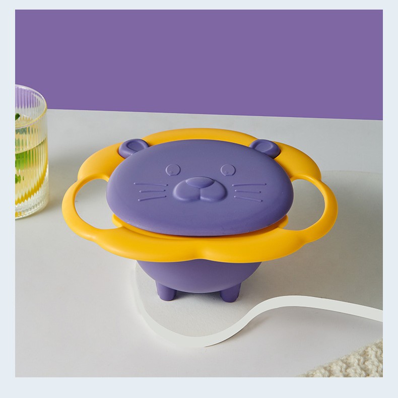 Rotating children's bowl, 19 cm, PP, non-slip