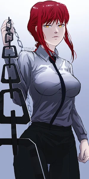 Chainsaw Man, Makima (Chainsaw Man), Denji (Chainsaw Man), Redhead, Anime Girls 5K Wallpaper Background