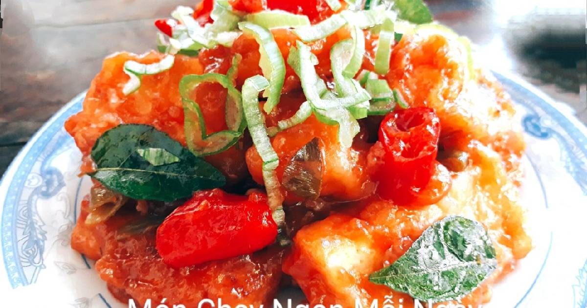 Đậu khuôn tẩm bột sốt tương cà chay