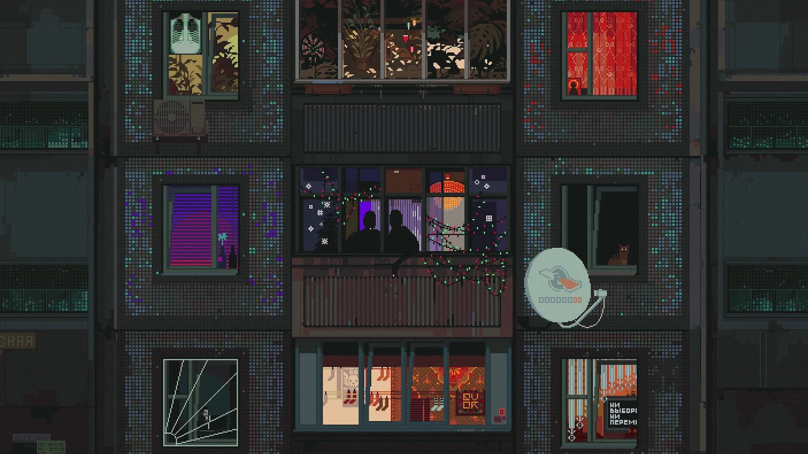 Pixel Art, Urban, Artwork, Building, Window Full HD Desktop Wallpaper