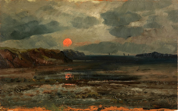 Sunrise Over Fishing WatersMaine ca 1880