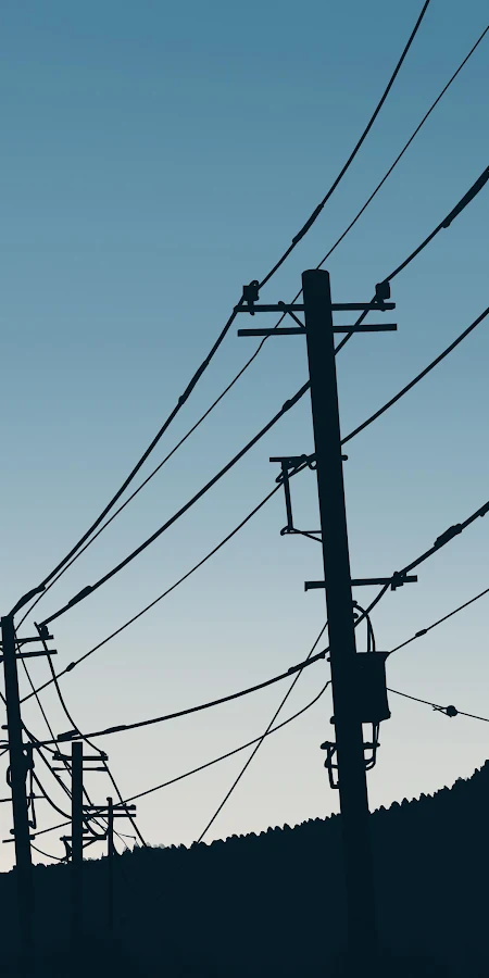 Utility Poles At Twilight 4K Phone Wallpaper