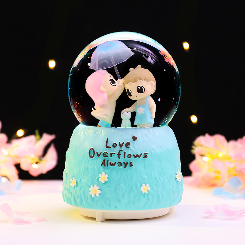 Enchanting snow globe with music and light