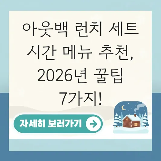 아웃백 런치 세트 시간 메뉴 추천 대표 이미지