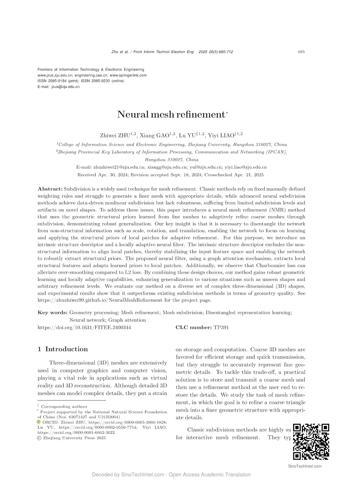 Neural mesh refinement