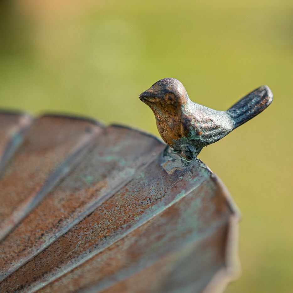 Iron bird feeding station, vintage design