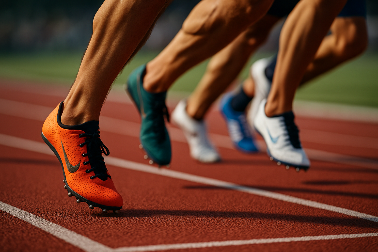 Corredores de fondo en pista de atletismo
