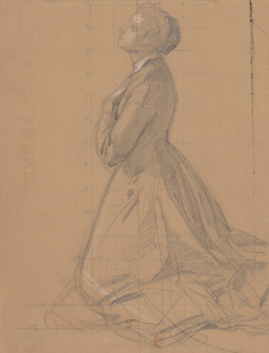 Study of the queen figure for the painting Queen Jadwigas Oath 1867