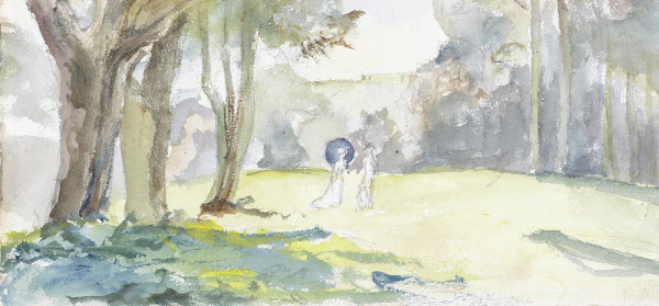Man en vrouw op open plek tussen bomen 1834   1911