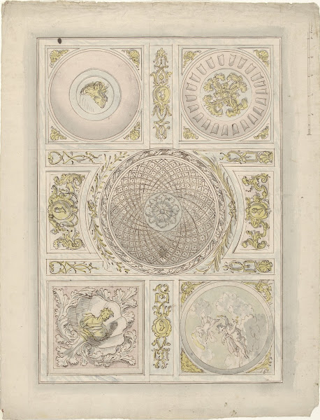 Ontwerp voor een plafondschildering ornamentale vlakvulling 1677   1755