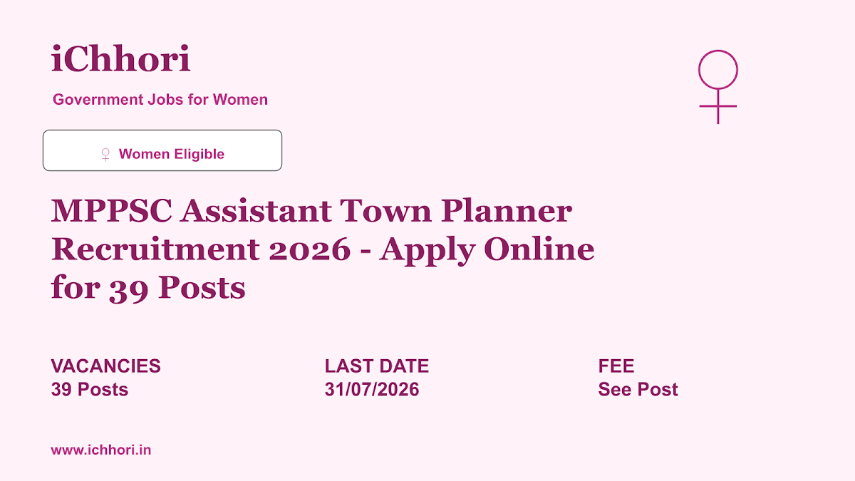 MPPSC Assistant Town Planner Recruitment 2026 - Apply Online for 39 Posts - iChhori