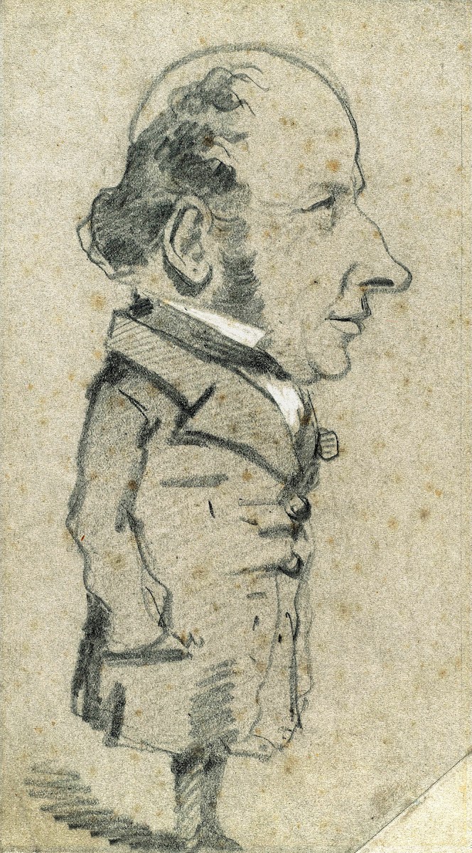 Caricature of Eugène Marcel 1855