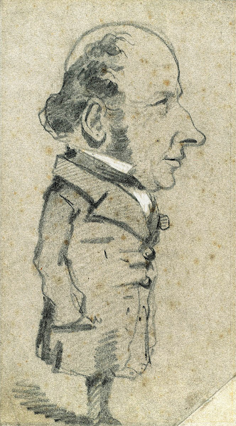 Caricature of Eugène Marcel 1855