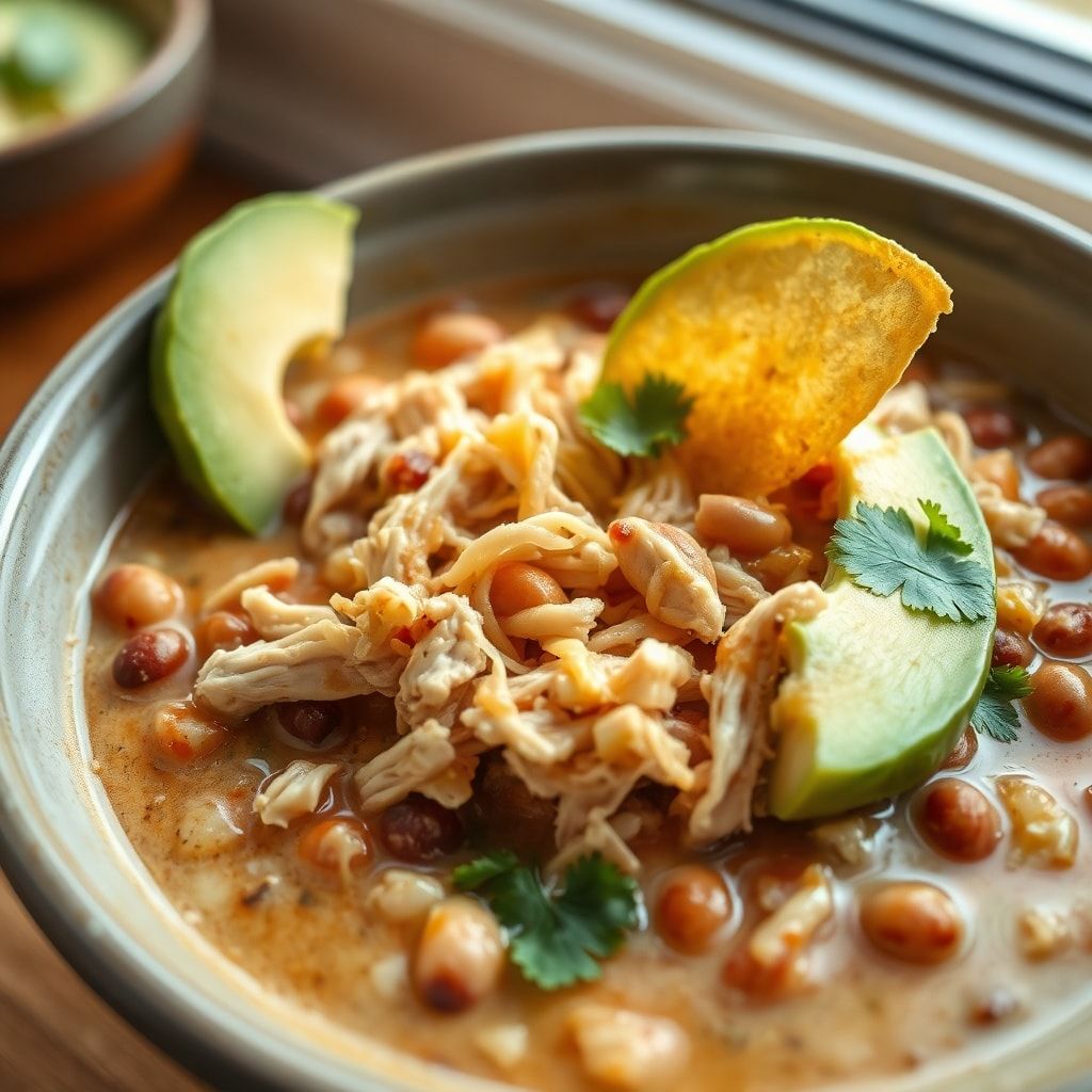 Slow-Cooker White Chicken Chili – Easy, Creamy, Homemade Comfort finished
