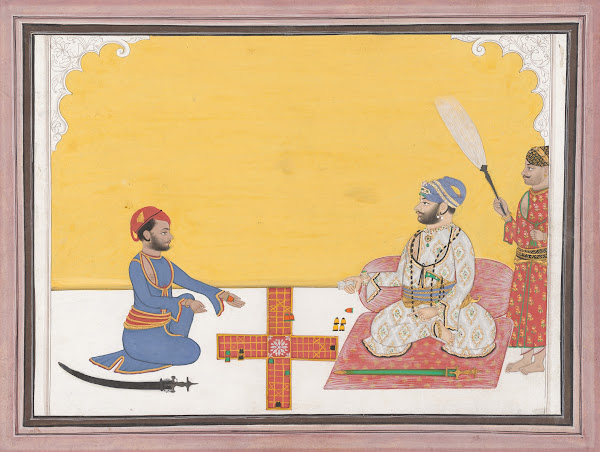 Maharaja Sovan Singh playing pachisi ca 1868