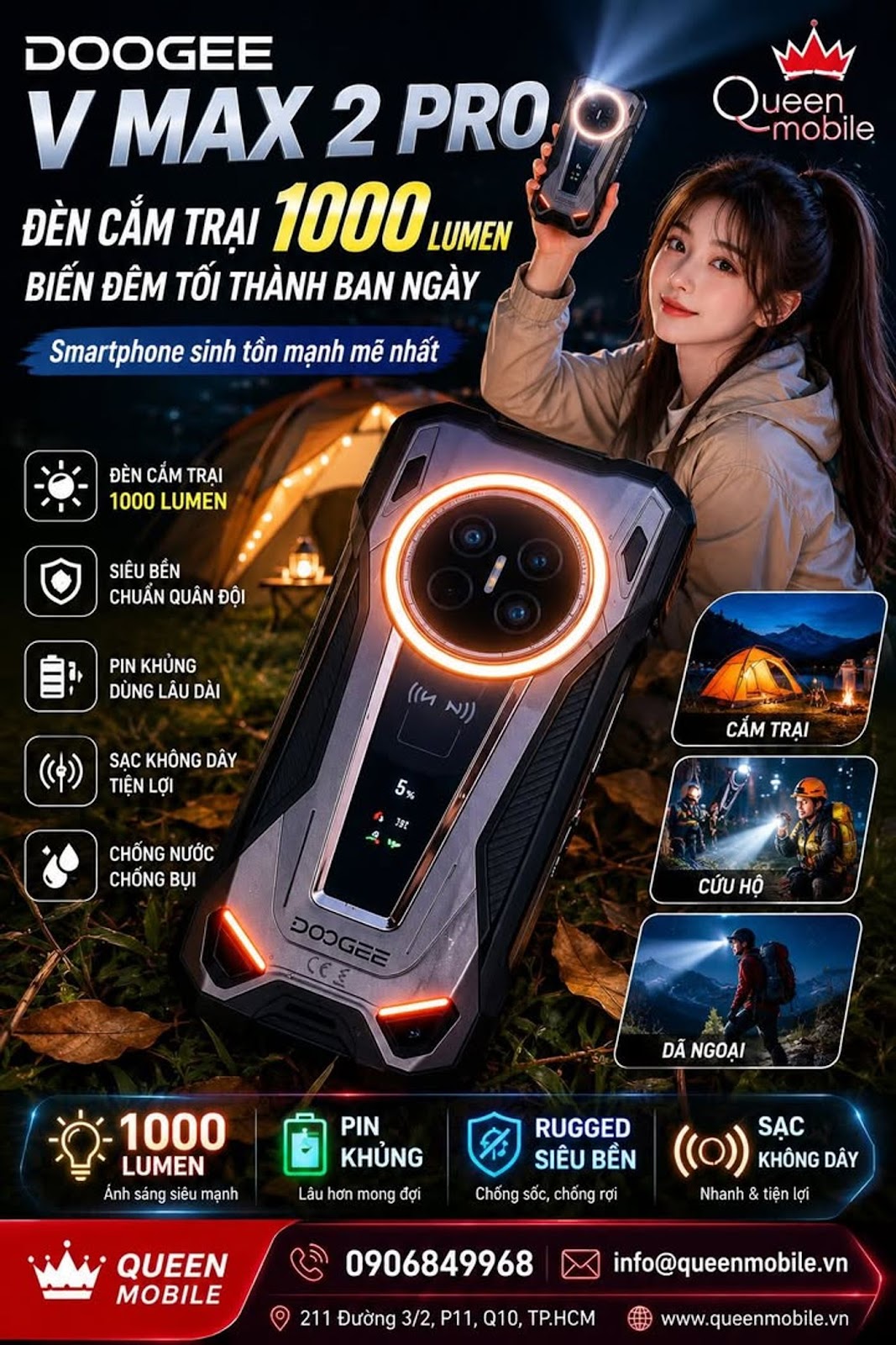 Doogee V Max 2 Pro 配备集成 1000 流明露营灯、智能手机还是求生手电筒？