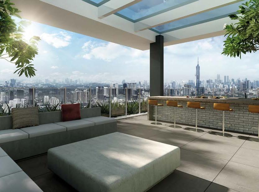 The Atas Residences — rooftop lounge skyline